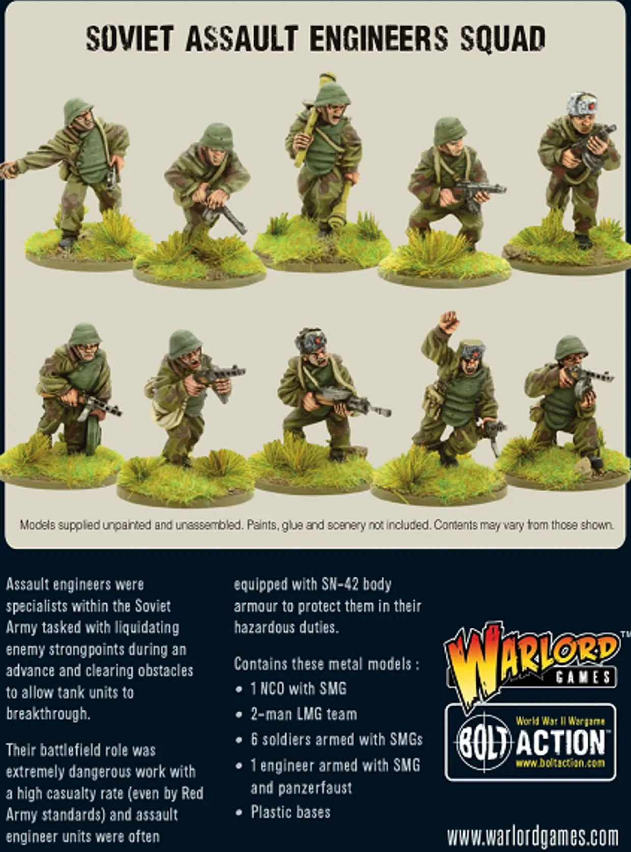 Warlord Games 28mm Bolt Action - Soviet Forces - Assault Engineers Squad