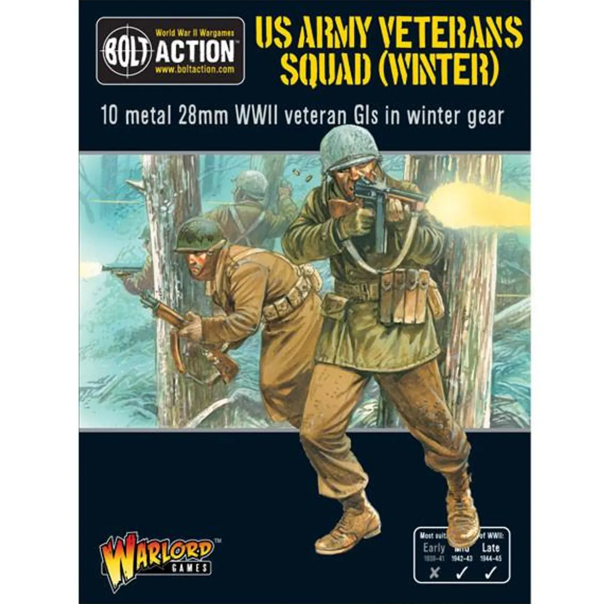 Warlord Games 28mm Bolt Action - US Forces - Army Veterans Squad (Winter) 1942-1945