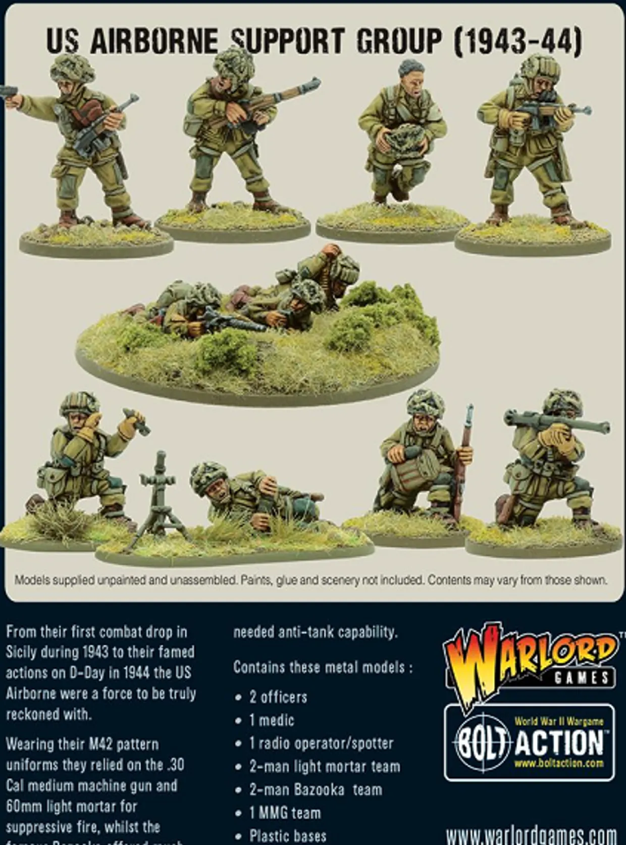 Warlord Games 28mm Bolt Action - US Forces - Airborne Support Group 1944-1945