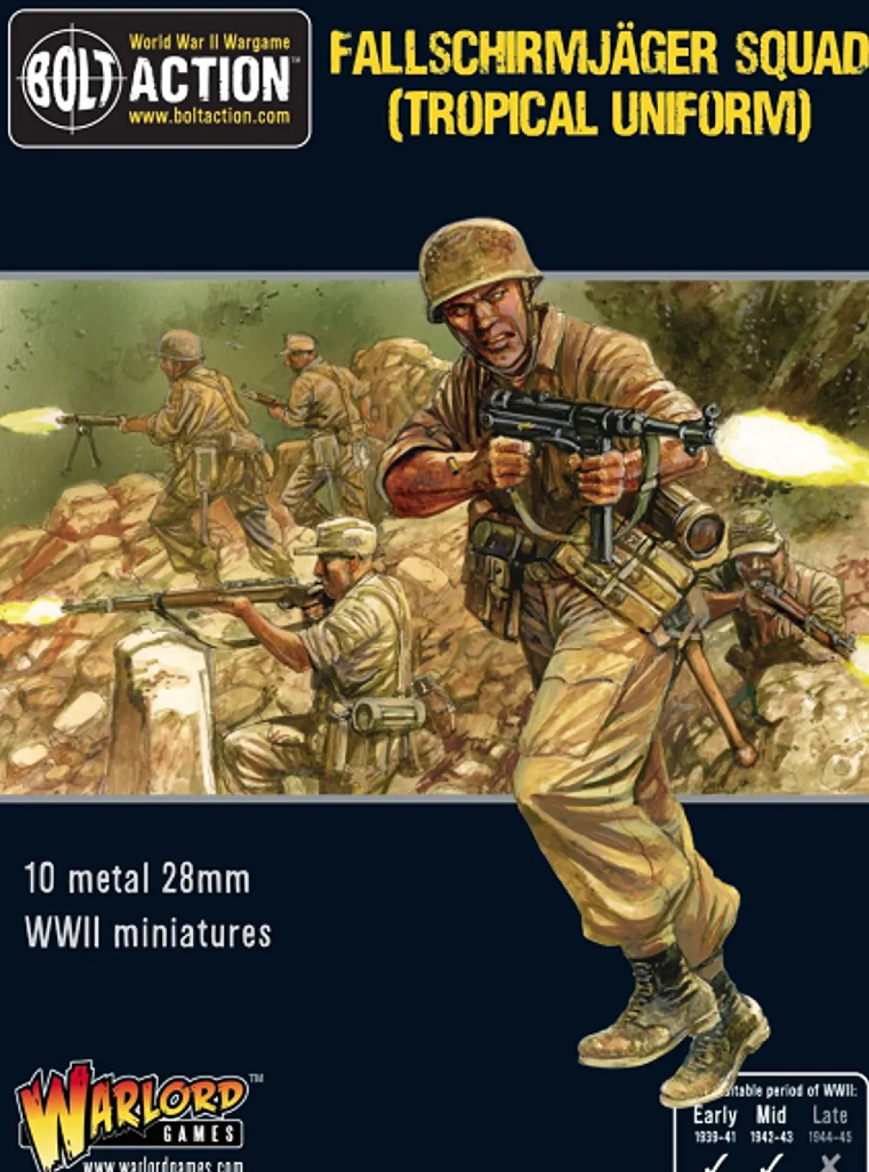Warlord Games 28mm Bolt Action - German Forces - Fallschirmjager Squad in Tropical Uniform 1939-1943
