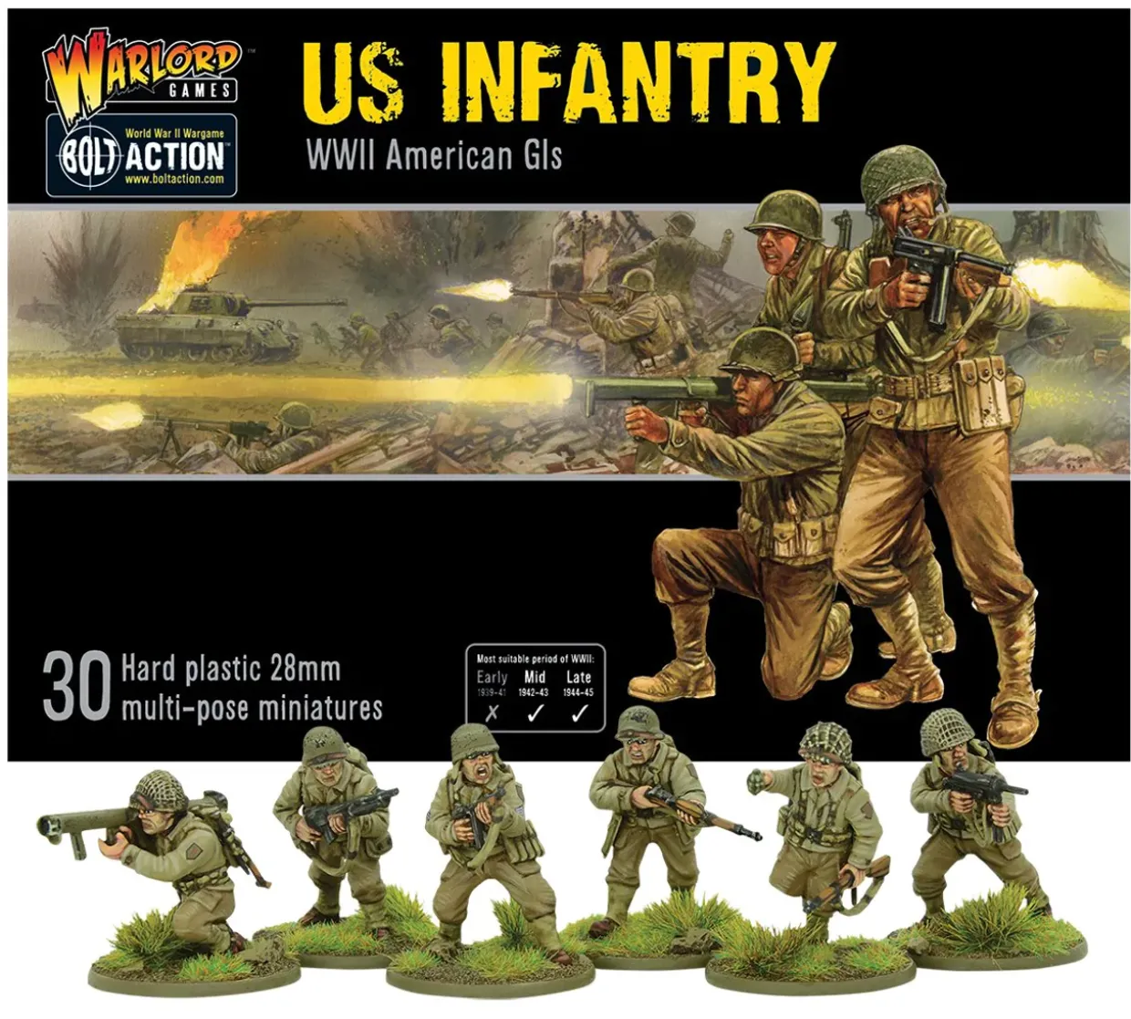 Warlord Games 28mm Bolt Action - US Forces - Infantry WWII American GIs 1942-1945