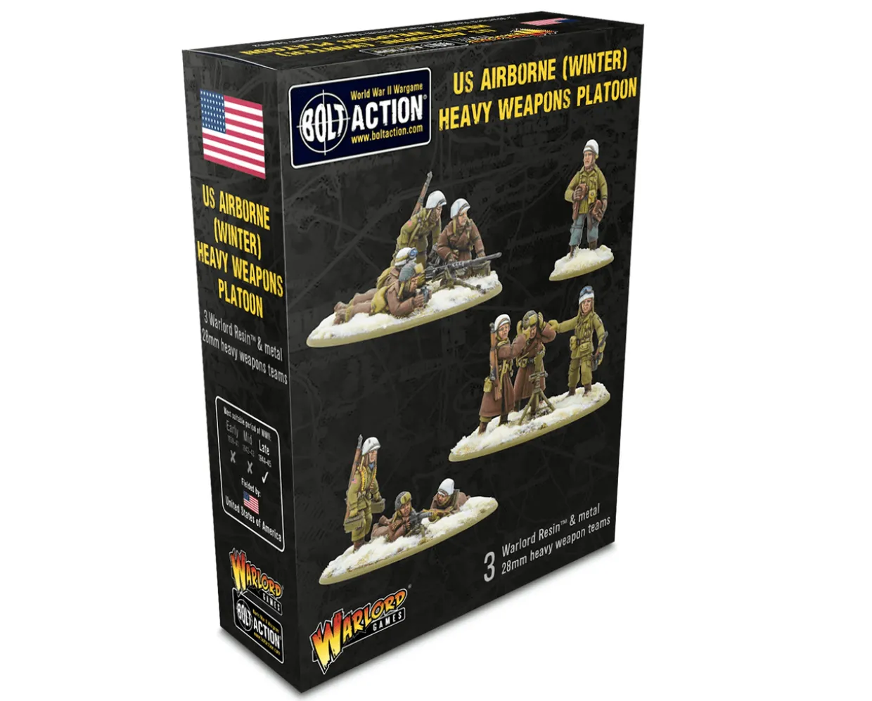 Warlord Games 28mm Bolt Action - US Forces - Airborne in Winter Uniform 1944-1945 - Heavy Weapons Platoon
