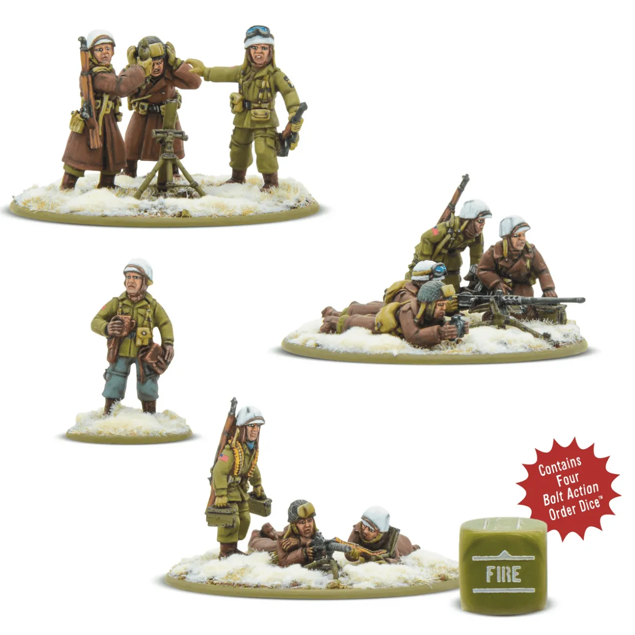 Warlord Games 28mm Bolt Action - US Forces - Airborne in Winter Uniform 1944-1945 - Heavy Weapons Platoon