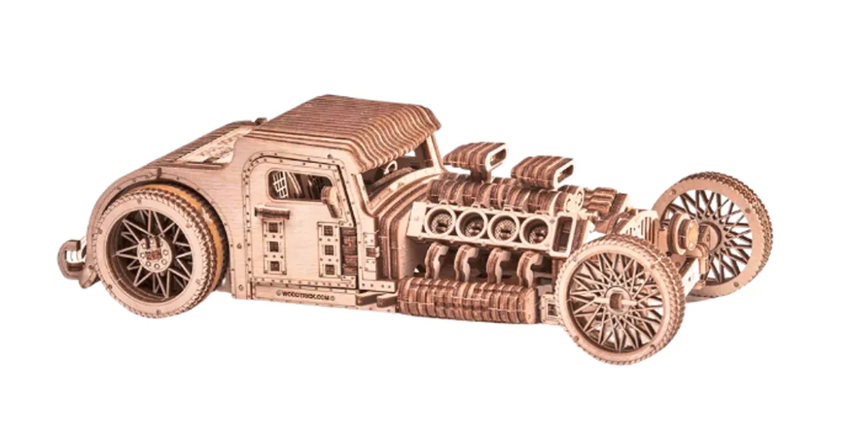 Wood Trick Hot Rod 3D Wooden Model Kit
