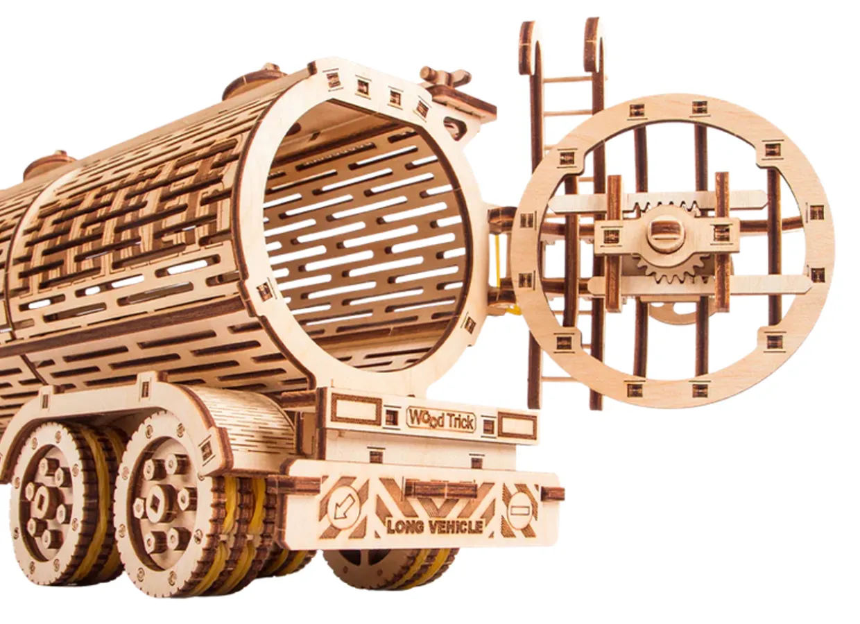 Wood Trick Tank Trailer for Big Rig 3D Wooden Model Kit