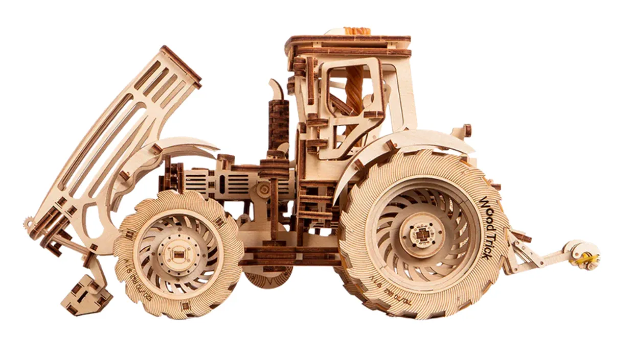 Wood Trick Tractor 3D Wooden Model Kit