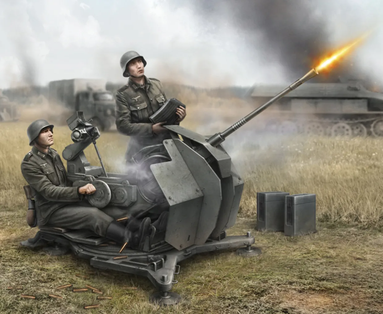 Zvezda 1/72 WWII German 2cm Flak 38 Anti-Aircraft Gun with Crew